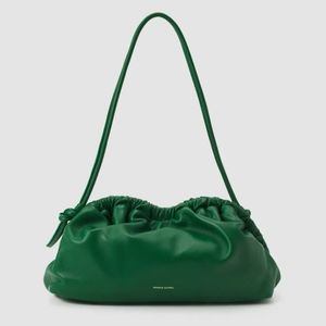 NWT Mansur Gavriel MINI CLOUD Lamb Leather Clutch in LEAF GREEN